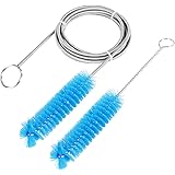 CPAP チューブクリーニングブラシ - 7フィート フレキシブル + 7インチ ハンディステンレススチールワイヤーブラシ- 標準的な直径22mmのチューブにフィット (ブルー)
