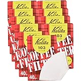 【Amazon.co.jp限定】 カリタ Kalita コーヒーフィルター 103濾紙 箱入り 4~7人用 40枚入り×10箱セット ホワイト #15027