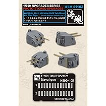 1/700 アメリカ海　軍艦艇用MK38連装5インチ38口径砲塔エッチング砲身6組セット [H103] WWII USN 5 inch 38 Caliber Mk38 Twin Mount w/o Blast 9jupf8b Amazon.co.jp: 1/700 アメリカ海 軍艦艇用MK38連装5インチ38口径