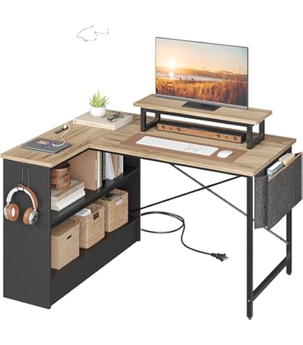 木製テーブル　パソコンデスク Amazon.co.jp: オフィスデスクパソコンデスク木製L字型デスク