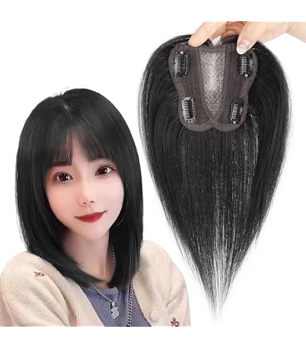 人毛100％前髪付き部分ウィッグ瞬間カバーＩ型つむじ地肌総手植えヘアピース20㎝ Amazon.co.jp: 前髪 部分ウィッグ つむじ 100%人毛 ヘアピース 自然