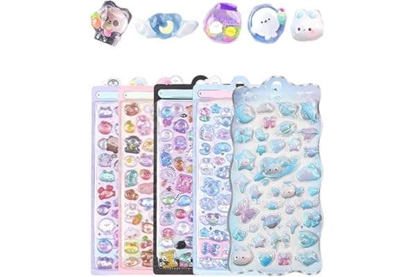 Barsado ぷっくり シール 女の子 可愛い ご褒美 立体 3Dシール【5枚セット】【Cタイプ】