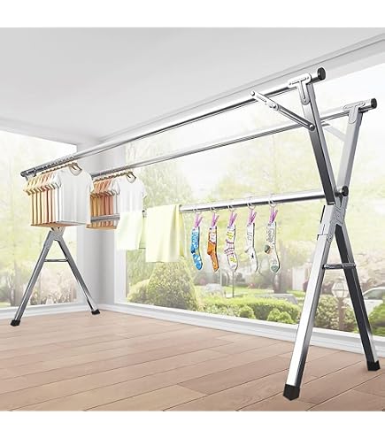 Amazon.co.jp: 物干し 布団干し 屋外 物干し竿 X型 伸縮式 洗濯物干し