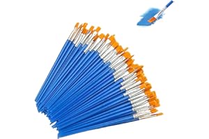 GOODCHI 平筆 絵筆 水彩筆 画材筆 大容量 ナイロンの毛 塗装 油絵 アクリル画 水彩画 DIY ネイル アート プラモデル 文房具 学生 初心者 筆 100本セット