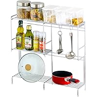 川口工器 コンロ サイド ラック (棚1 フック5) 日本製 14539