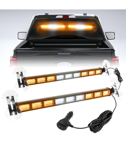 33/mo - Finance 47" 88LED Extreme Bright Intensity Construction Emergency Warning Beacon Strobe Light Bar Rooftop Low Profile Law Enforcement Hazard Flashing For Tow Work Truck Vehicle Amber/White/Amber | Buy Now, Pay