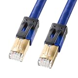 サンワサプライ CAT7A LANケーブル (0.6m) 10Gbps/1000MHz RJ45 ツメ折れ防止 ブルー KB-T7A-006BL