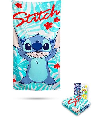 Amazon.co.jp: Disney Stitch ビーチタオルセット - 40インチ x 72