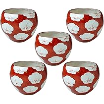Amazon｜京焼 清水焼 陶あん窯 お茶呑茶碗 揃 赤小梅 kta136｜湯呑み