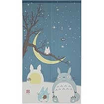 【新品】暖簾 となりのトトロ 「冬空と三日月」「桜舞う」「夏の色」 スタジオジブリ となりのトトロ のれん(全4種) 桜舞う/夏の色