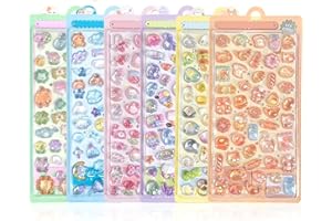 【6枚セット】3dシール 立体シール ぷくぷくぷっくり かわいい Ninrikidy おしゃれ デコシール 女の子 貼り付け可能 手芸用品 携帯電話飾り用 手帳用 DIY用 日記帳用 手芸用品 貼り付け可能（Bセット）