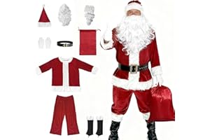 [DECEED] サンタ コスプレ 衣装 大人用 サンタクロース コスチューム クリスマス 仮装 長袖 厚手 サンタコス メンズ レディース 男女兼用 大きいサイズ 新年会 忘年会 パーティー イベント 舞台演出