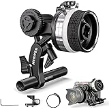 NEEWER Mini Follow Focus with A/B Stops, Lens Gear Ring, 15mm Rod & Rod Clamp for Cinema Camera, DSLR/Mirrorless Camera, Comp