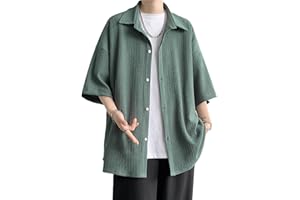 [foveitaa] メンズ シャツ 夏服 メンズ 半袖 冷感 通気性 ワイシャツ 大きい サイズ ビジネス カジュアル yシャツ ゆったり おしゃれ 夏用 清涼 涼しい 涼感 服 軽い 柔らかい かっこいい 無地 シンプル オシャレ