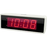 誠時(セイジ) 目覚まし時計 電池式常時点灯LEDクロック シスコM ホワイト LED-111WH