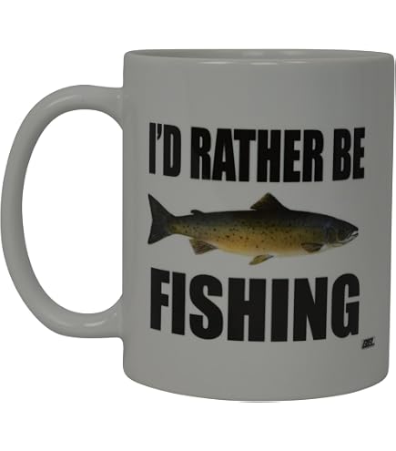Rogue River Tactical Fishing Mug - Here Fishy Novelty Coffee Cup, 11oz Ceramic - View #2