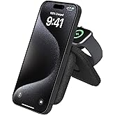 【Amazon.co.jp限定】 Belkin 2-in-1 ワイヤレス充電ポータブルパッドQi2公式認証/MagSafe対応 iPhone 16～12/Qi2対応スマホ(最大15W高速充電) Apple Watch 10～7/Ultra/Ultra