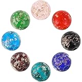 KESYOO ガラスビーズ グラスビーズ とんぼ玉 ビーズ アクセサリー パーツ トンボ玉 蓄光 カラフル 丸玉 DIY用 手芸材料 手作り ハンドメイドビーズ セット 12ｍｍ 8個セットランダムカラー