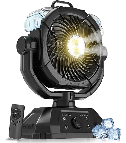 Amazon | 【ミスト機能・瞬間冷却】ONRIU キャンプ 扇風機 ミスト