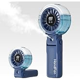 HandFan ハンディファン 携帯扇風機 ミスト 4000mAh大容量 手持ち扇風機 最長13時間動作 Type-C充電式 100段階風量調整 折りたたみ 卓上/手持ち LED表示 軽量携帯 熱中症対策 暑さ対策 [水のボトル付き]