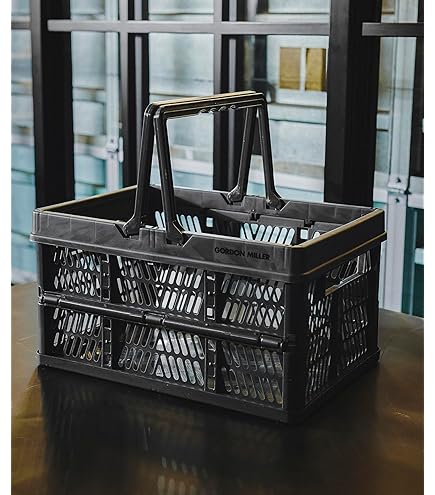 Amazon｜ハンドル付き折りたたみバスケット ベージュ 大 幅46×奥行31