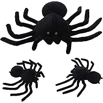 Amazon.co.jp: リアルな黒い蜘蛛のぬいぐるみ ふわふわの