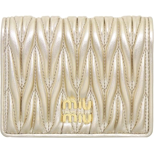 Amazon | [ミュウミュウ] 二つ折り財布 マテラッセ ベージュ