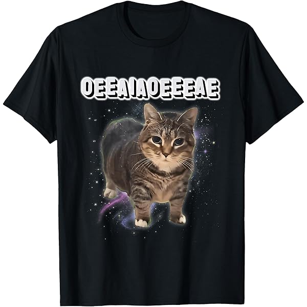 Amazon | Oiia Oiia 猫 面白い 回転する猫 ミーム Tシャツ | T