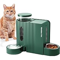 　猫　自動給餌器　 Amazon | 自動給餌器 猫 2匹 5L FEELNEEDY ステンレス皿 タイマー式 高
