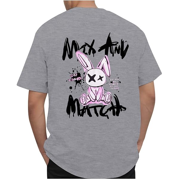 Amazon.co.jp: Tシャツ バックプリント 半袖 おもしろ ウサギ柄 可愛い