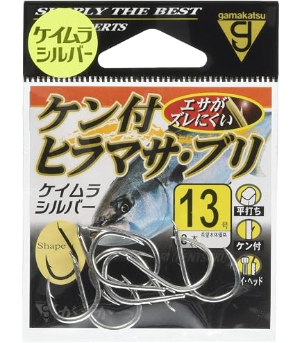 Amazon | がまかつ(Gamakatsu) バラ ふかせキハダ フック (銀) 13