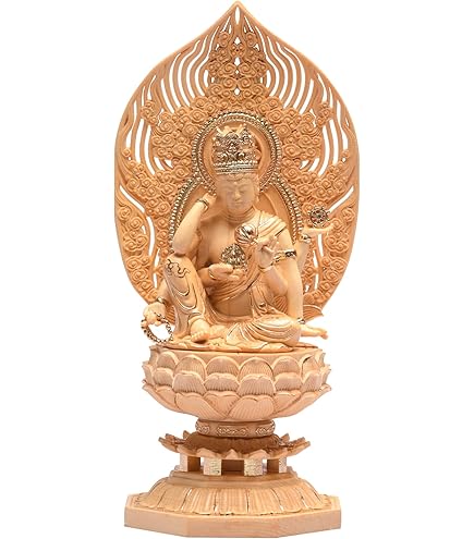 Amazon｜仏像 如意輪 観音菩薩 （一面六臂）桧木製 観音像彫刻 観世音