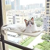 HALIPU ペットベッド【正規販売店】猫用品 窓ハンモック 吸盤式 休憩 日光浴 遊ぶ オールシーズン対応 耐荷重約15KG 超大型サイズ 52×30cm 取り付けが簡単 安定した 両面で使用 洗濯可能 折畳み式 ストレス解消 (①通気性メッシュ)