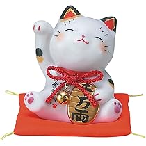 ★廃版★貴重品！！薬師窯・特大・七福猫(貯金箱)・高さ３５㎝・赤座布団付 ☆廃版☆貴重品！！薬師窯・特大・七福猫(貯金箱)・高さ35