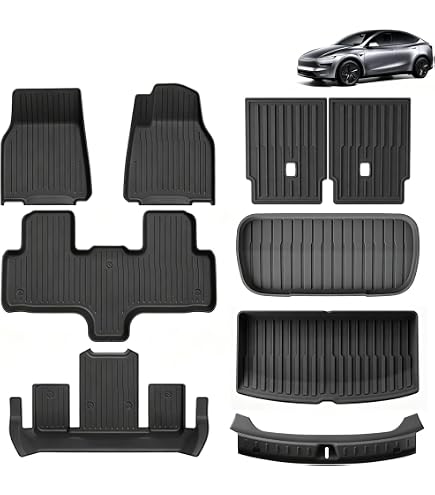テスラ モデルY プレミアム専用 バックレストマット 3点セット Amazon | LUCKEASY テスラ 新型 モデルYL 6人乗り 2026年4月～現行