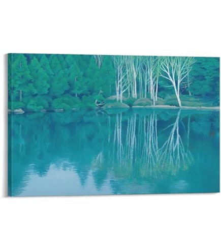 Amazon.co.jp: 東山魁夷 生前作 「 緑の渓 」 リトグラフ 版画