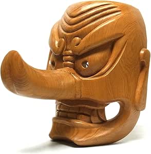 Amazon 木彫り 大天狗面 壁掛け用 お面 日本仏師作品 Ryusho 置物 オブジェ 通販