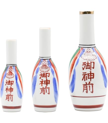 Amazon｜神棚の里 神棚 神具 瓶子 錦神酒トックリ細型 4寸 御神酒