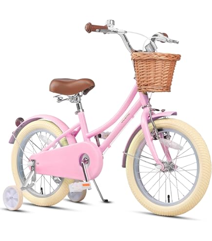 【Glerc】Little Molly 女の子子供用自転車 可愛いキッズバイク 乗り練習 低学年 幼児 貼り紙DIY 三輪自転車 柔らかいサドル 藤カゴ付き Amazon | 【Glerc（グレーク）】Little Molly 女の子子供用自転車