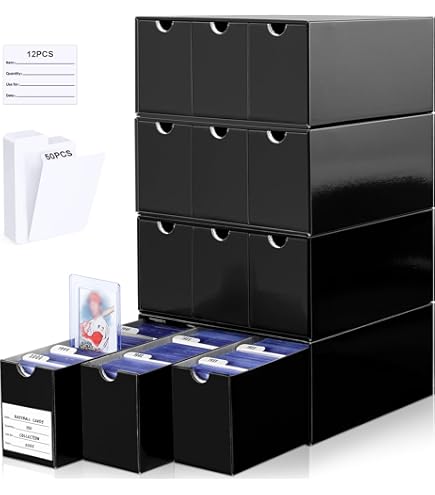 Boîte Rangement Cartes 8800+ - 4 Boîtes Avec 48 Intercalaires Pour MTG, Pokémon, Yu-Gi-Oh