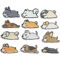 オリジナル　刺しゅう　doggy アイロン接着タイプ Amazon.co.jp: 刺しゅうパッチ 12Pcs アイロン接着 アップリケ