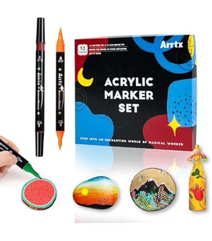 Amazon.co.jp: アクリルマーカーペン アートマーカー 120色セット 60本