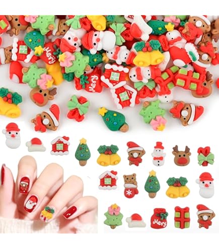 Amazon | クリスマス ネイルパーツ 100個セット 3D 立体 可愛い