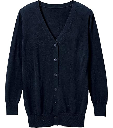 Amazon.co.jp: 抗ピル長袖カーディガン D-1001(4L) ブラック 医療用 
