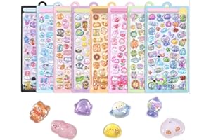 Drado ぷくぷくシール ぷくぷく ぷっくり 立体シール かわいい 8枚セット 立体 おしゃれ デコシール ごほうび 子供 貼り付け可能 贈り物 手帳 携帯 DIY用