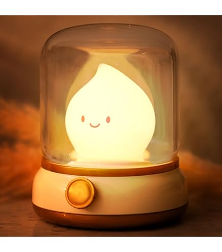 Kintion Portable LED Night Lamp for Kids and Adult (with RGB Mode), Bedside Dimmable Warm Night Light with Texture, Soft Eye Caring Night Light for Kids Breastfeeding and Sleep Aid, 2pcs