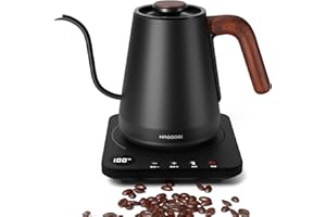 【2023革新版】 電気ケトル コーヒー HAGOOGI (ハゴオギ) ドリップケトル 1.0L 1200W コーヒーポット 温度調節 (1℃単位)/保温機能/空焚き防止/通知音オン・オフ/PSE認証済み 細口 コーヒーケトル コーヒー 紅茶 お茶 