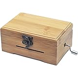 Wingostore 30弁手回しオルゴール音楽ボックスMovement with銅製ギアDIY Make Your音楽ツールキット (竹製のボックス+銅製ギア)