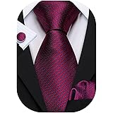 Hi-Tie 無地単色のネクタイセットハンカチカフスボタン
