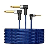 LDKCOK 3.5mm 1/8インチ TRSからデュアル6.35mm 1/4インチ TS モノラルステレオYケーブルスプリッタコードケーブル3フィート スマートフォン iPod サウンドカード CDプレーヤー マルチメディアスピーカー PAオーディオおよびホームステレオシステムに対応